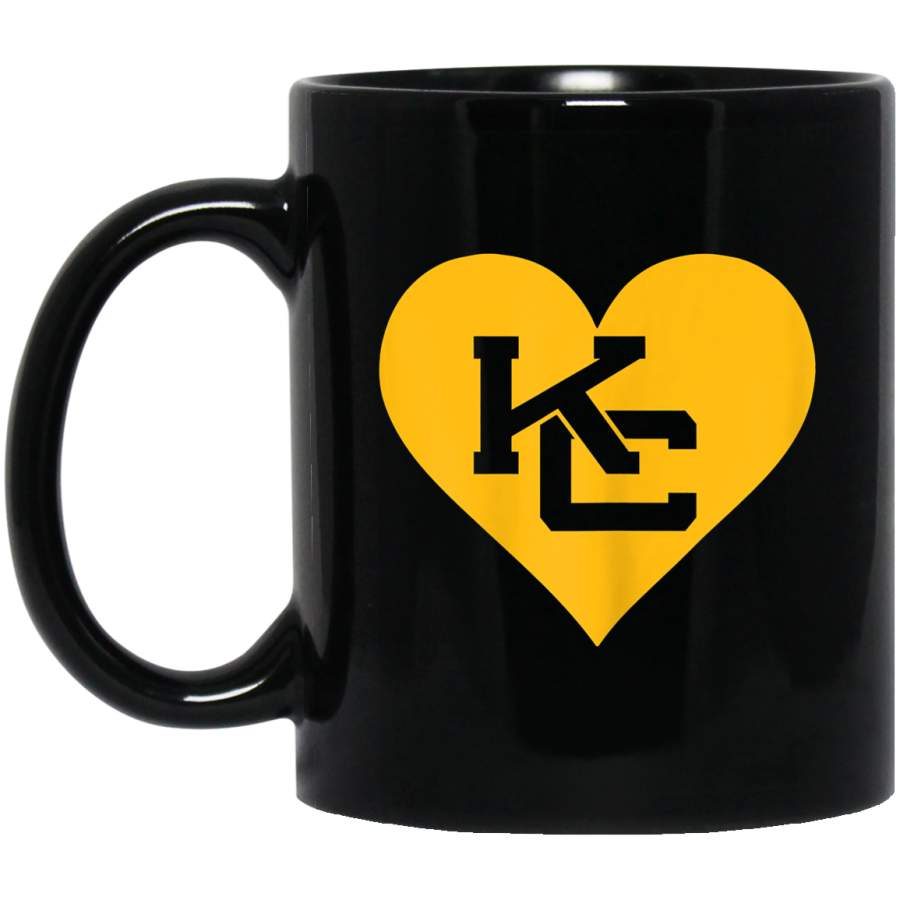 Cute I Love KC  Kansas City Football Missouri Chief Heart Coffee Mug