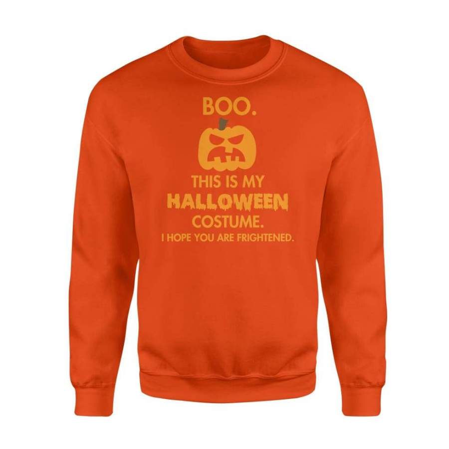 Boo Pumpkin Sarcastic Funny Halloween Costume Graphic Design Digital Printed Shirt Gift – Standard Fleece Sweatshirt