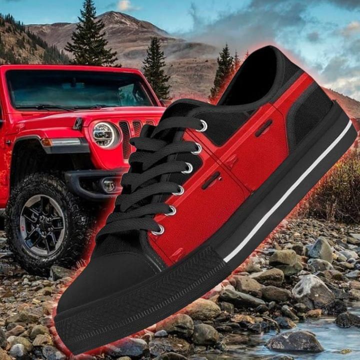 Red Jeep Low Top Shoes Panlts0038