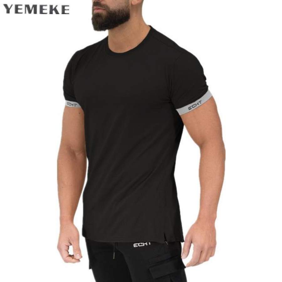 Men’s Summer style Fashion personality t Shirt Bodybuilding Muscle male Leisure Short sleeves Slim fit Shirts Tee tops clothing