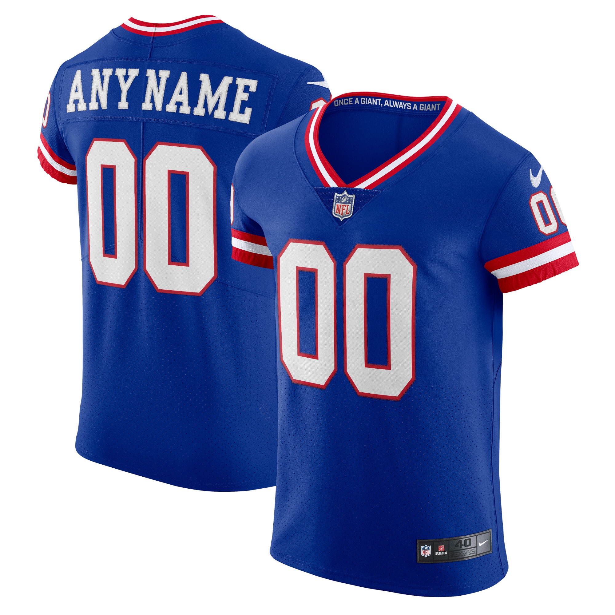 New York Giants Classic Vapor Elite Custom Jersey – Royal