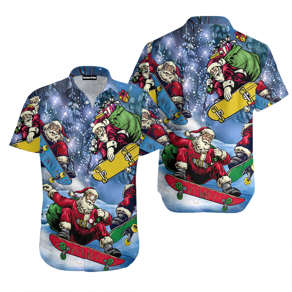 Santa Ride Skateboard Aloha Hawaii Shirts For Men Women Ha8799