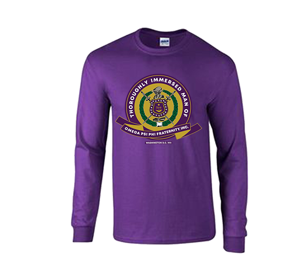 Omega Psi Phi Long Sleeve Performance T-Shirt Shield