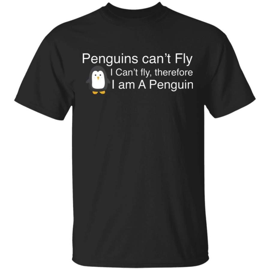 Funny Penguin T Shirt Cool I can’t fly animal love gift T-Shirt