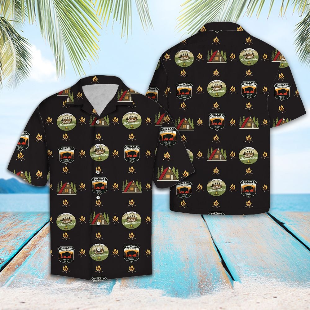 Camping Night Hawaii Unisex Print Aloha Short Sleeve Casual Shirt Ha23654