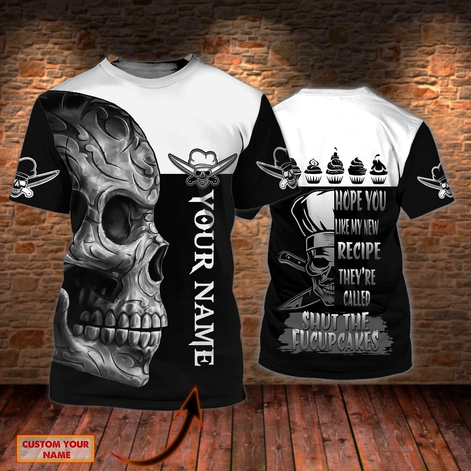 Personalized Master Chef Skull Tee 3D Shirt, Sublimation Skull Master Chef For Cooking Lover, Present For Chef