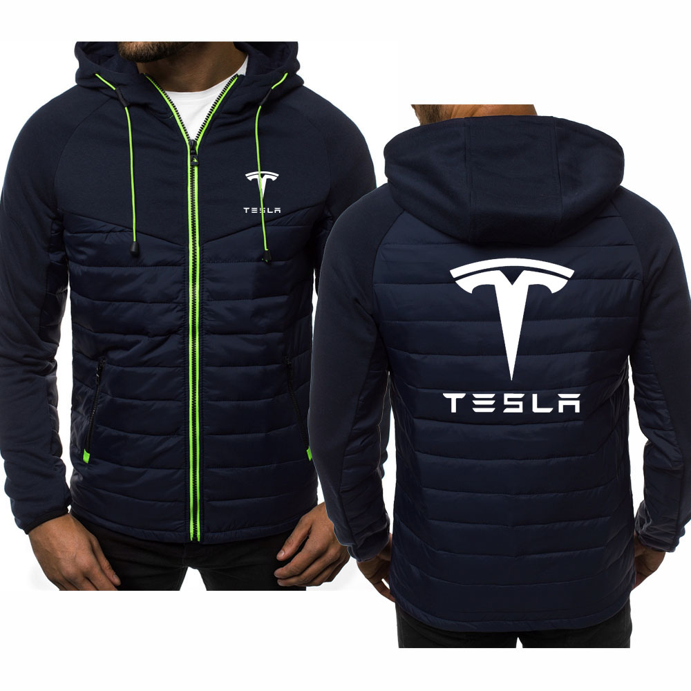 2020 New Hoodies Men Tesla Car Logo Print Casual Men Long Sleeve Hooded Sweatshirts Mens Zipper Jacket Man Hoodie Clothing Tops alx