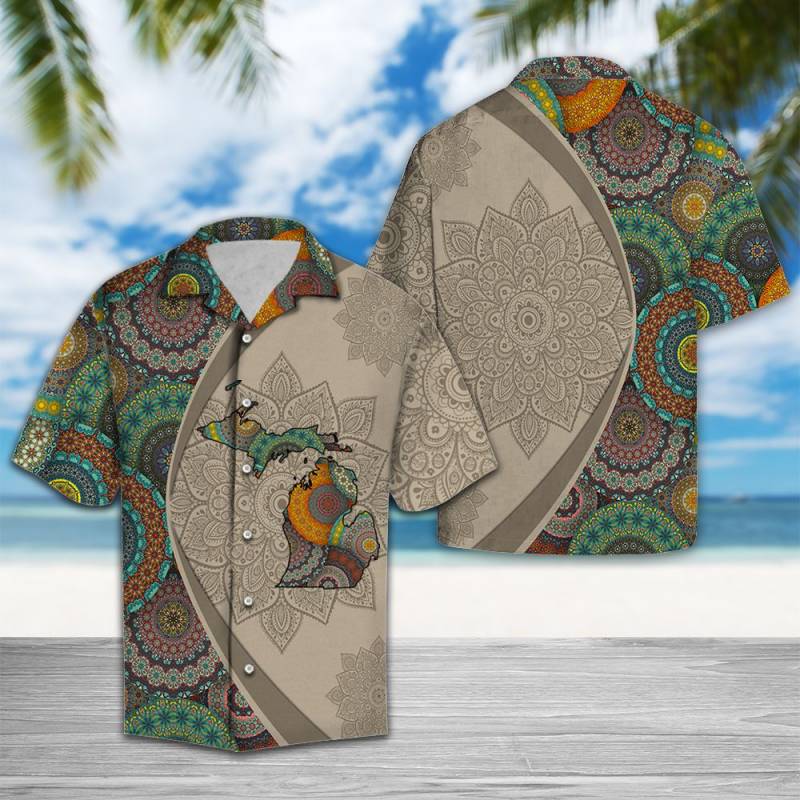 Michigan Mandala Hawaiian Shirt Ha57923