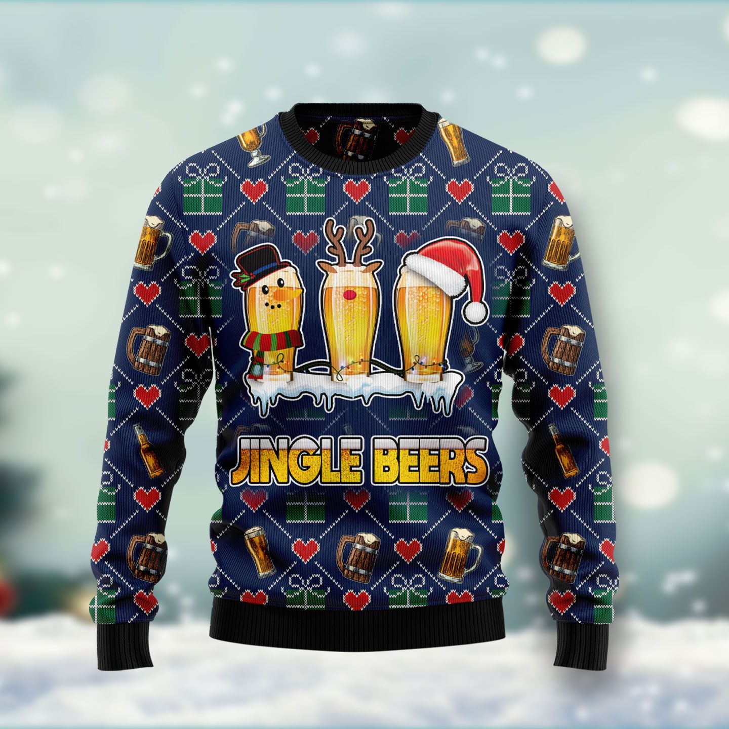 Christmas Beer Reindeer Ugly Christmas Sweater | For Men & Women | Adult | Us5844