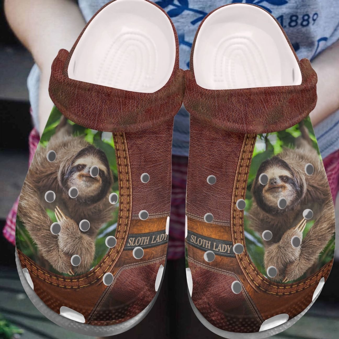 Sloth Personalized Clog, Custom Name, Text, Color, Number Fashion Style For Women, Men, Kid, Print 3D Sloth Lady