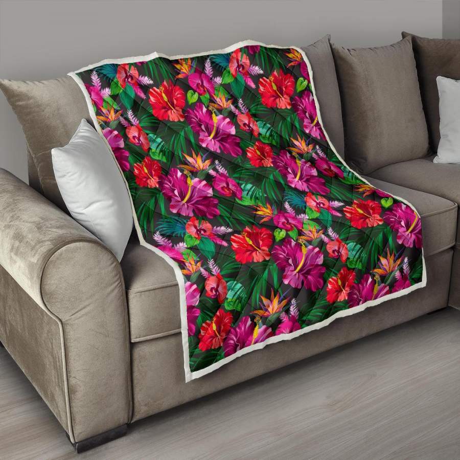 Hawaiian Floral Flowers Pattern Print Quilt – Justbeperfect_Shop