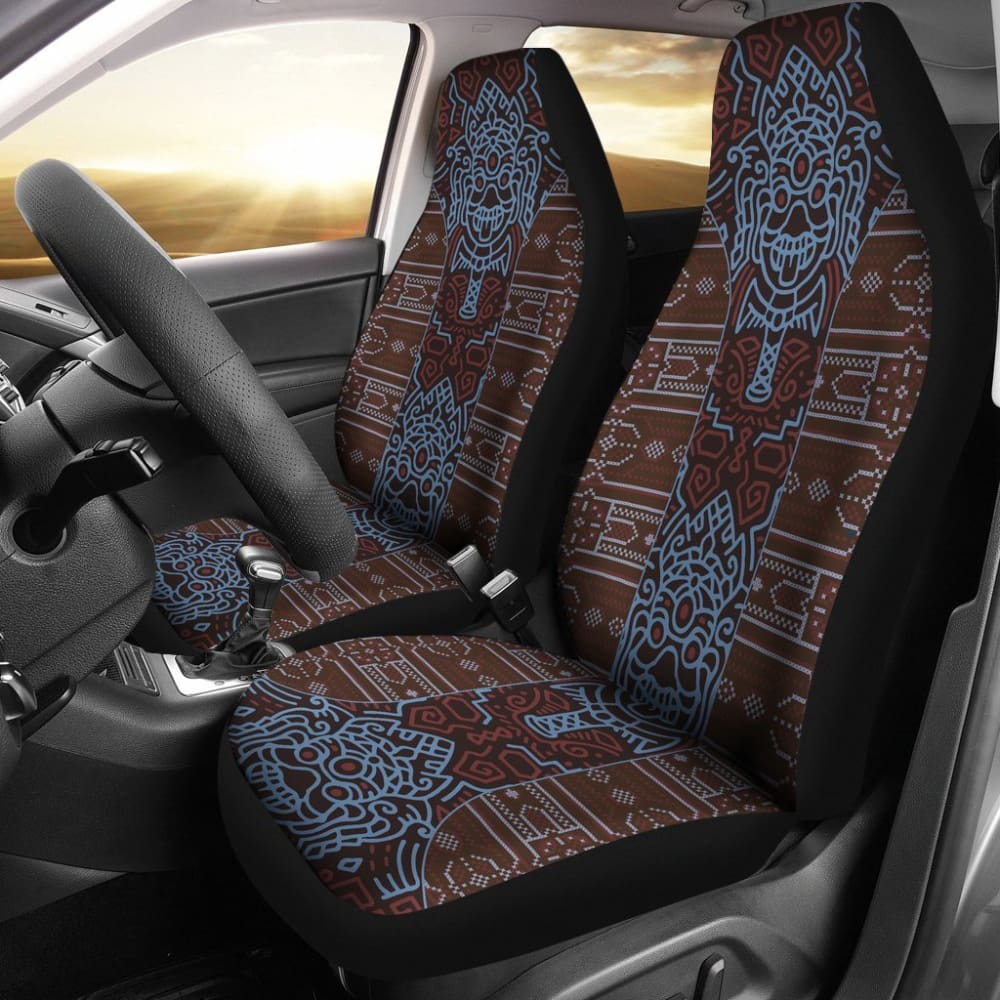 Aztec Elephant Brown Blue Car Seat Covers 101819