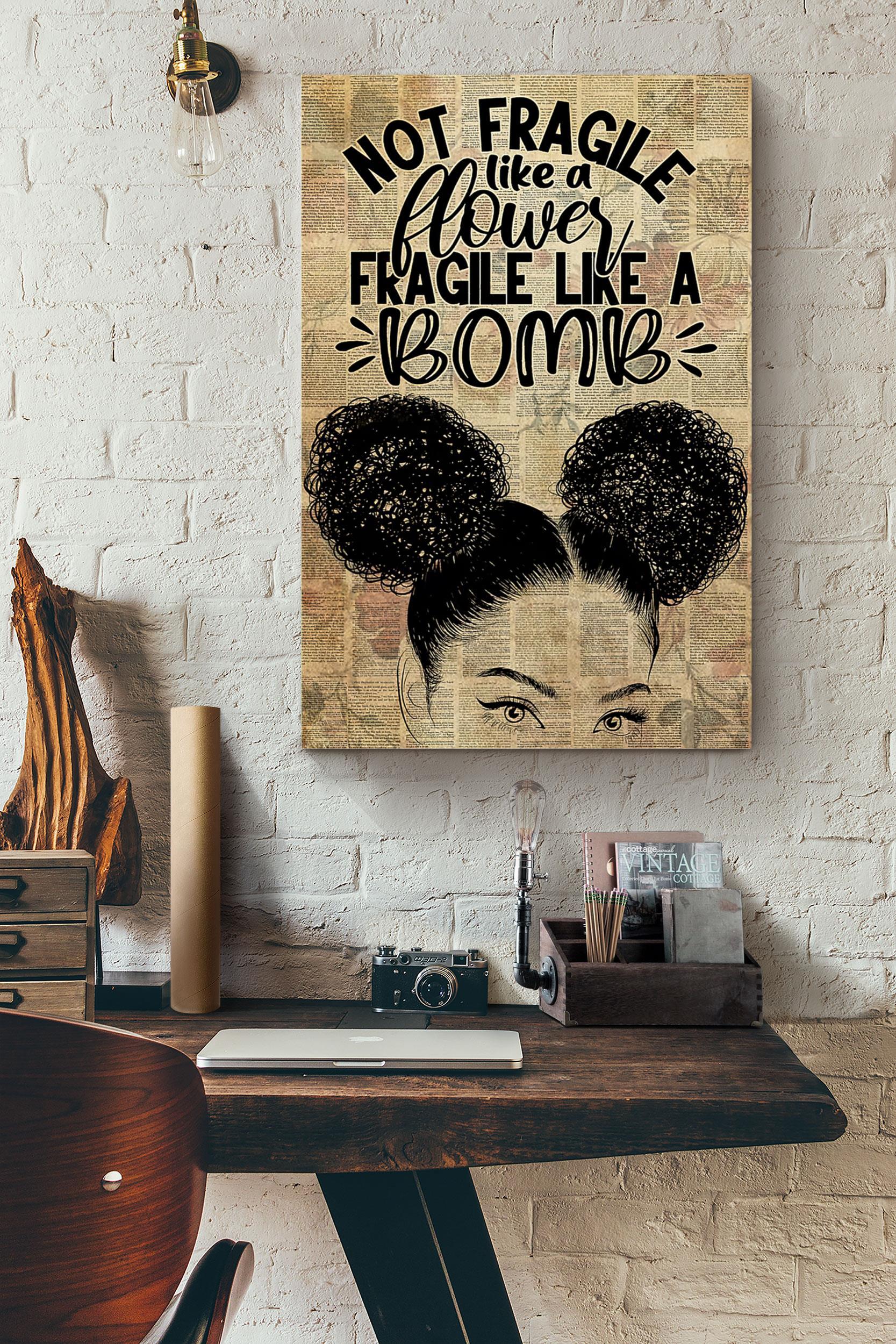 Black Queen Not Fragile Like A Flower Fragile Like A Bomb Dictionary Poster