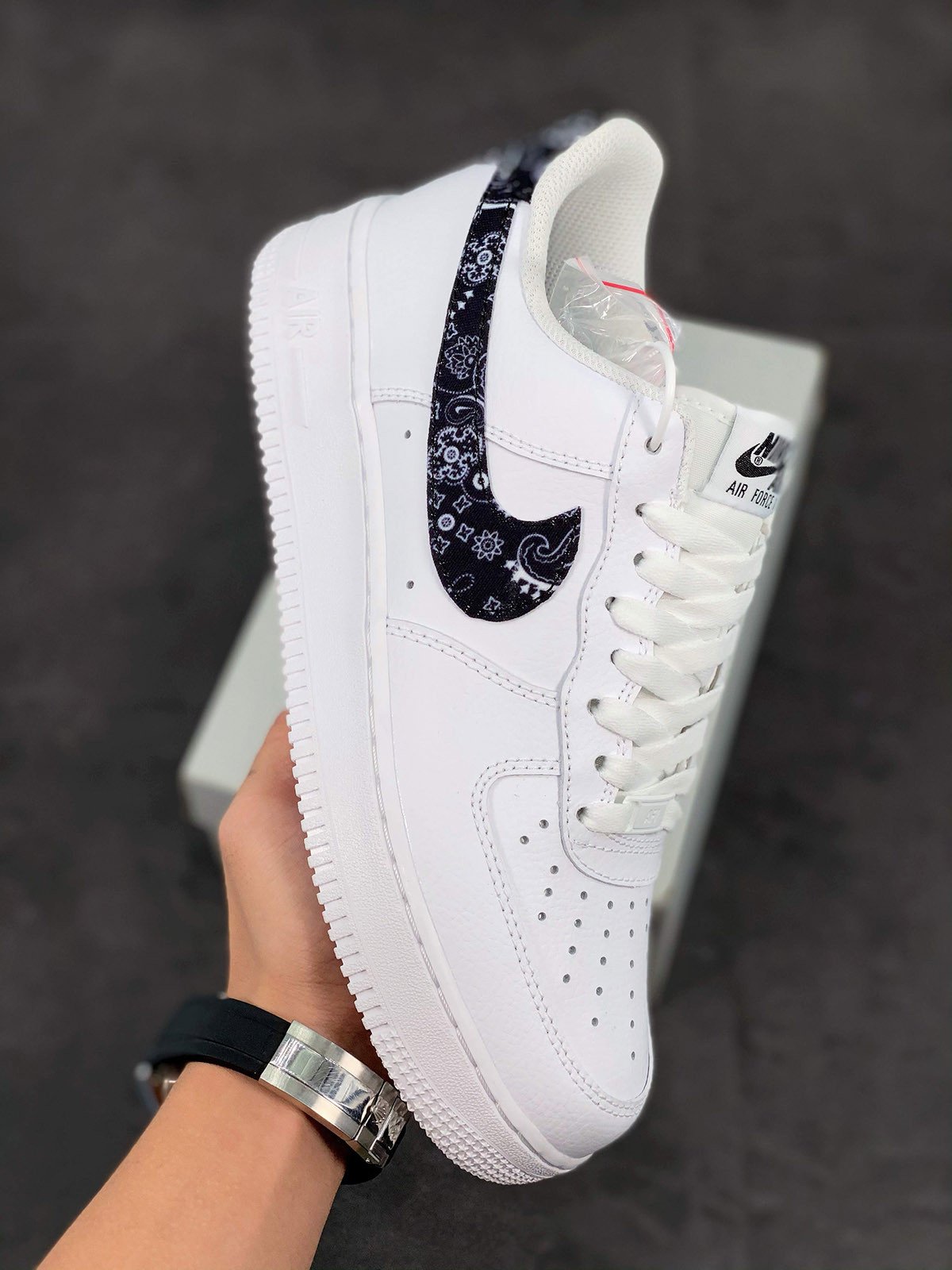 Nike Air Force 1 Low Black Paisley WhiteBlack 5340457