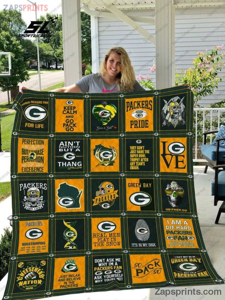 Green Bay Packers Go Pack Go V16 3D Printing Quilt Gift For Fan Football Lovers