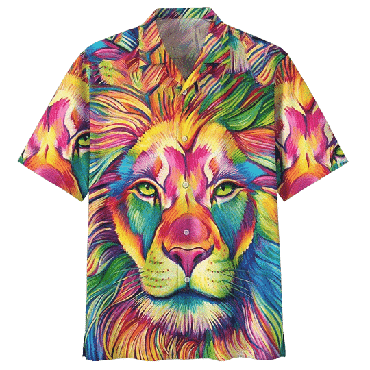 Watercolor Lion Background Hawaiian Shirt 3D Hawaiian Shirt