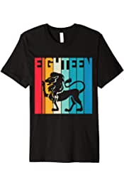 18th Birthday Leo Lion Zodiac Retro Girl Boy 18 years old Premium T-Shirt