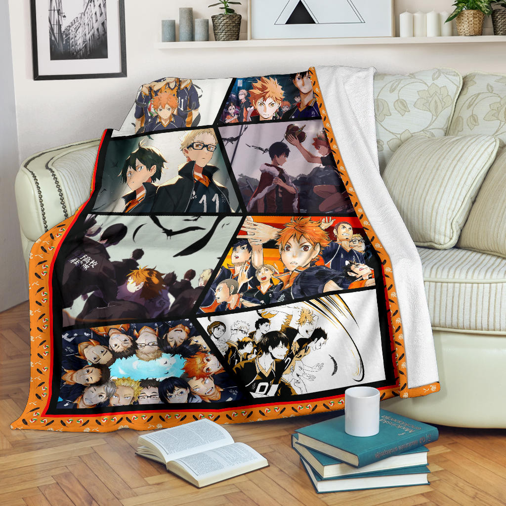 Tobio Kageyama And Shoyo Hinata Fukurodani Haikyuu Fleece Blanket Anime Home Decor Custom For Fans Na041301