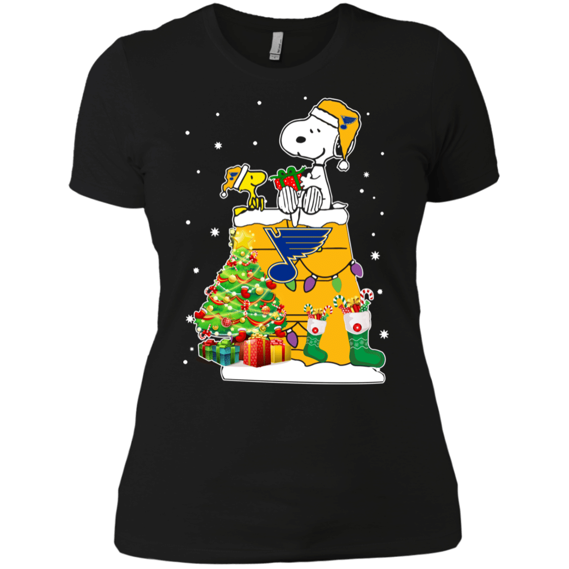 Check out this awesome St. Louis Blues Snoopy & Woodstock Christmas Shirt Ladies’ Boyfriend Shirt