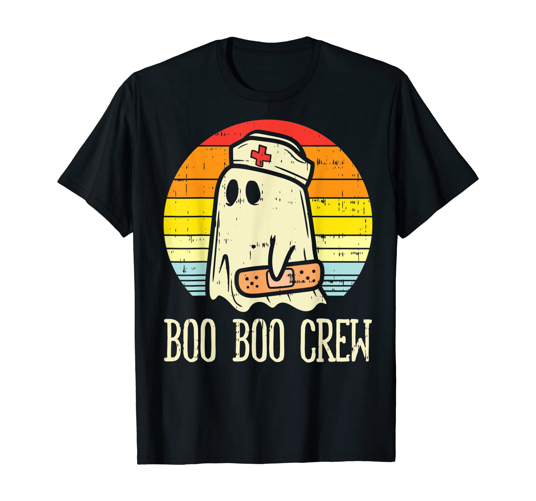 Boo Boo Crew Ghost Nurse Retro Halloween 2020 Nursing Rn T-Shirt