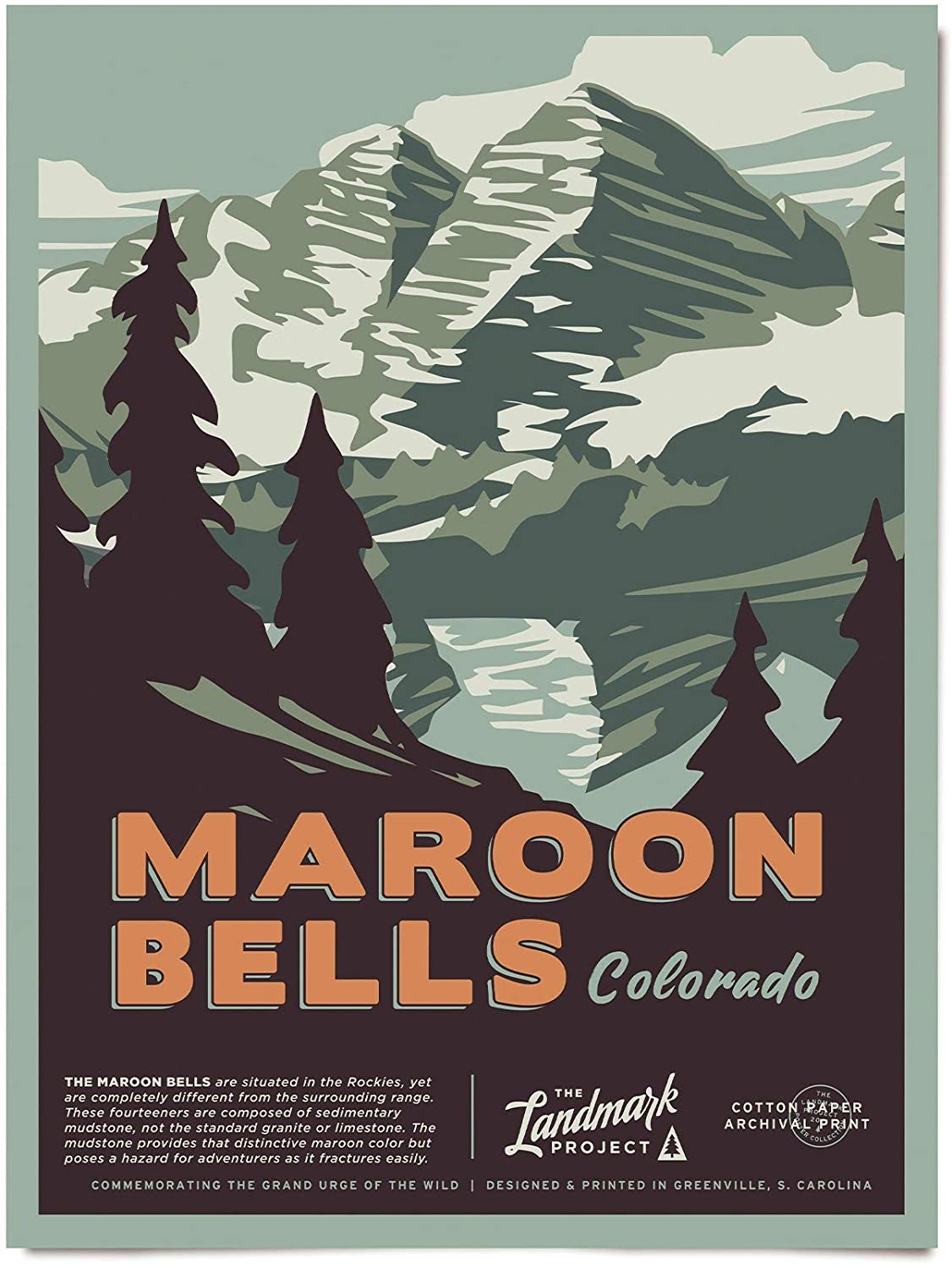 Travel Maroon Bells Visit Colorado Poster Art Print      Home Decor Gift For Men Women Family Friend On Birthday Xmas