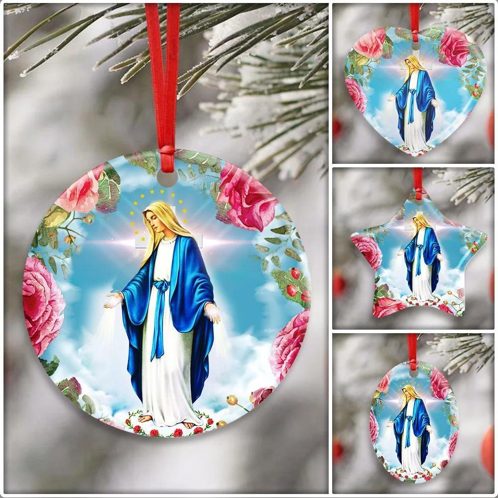 Virgin Mary Ceramic Ornament Christmas Home Decor