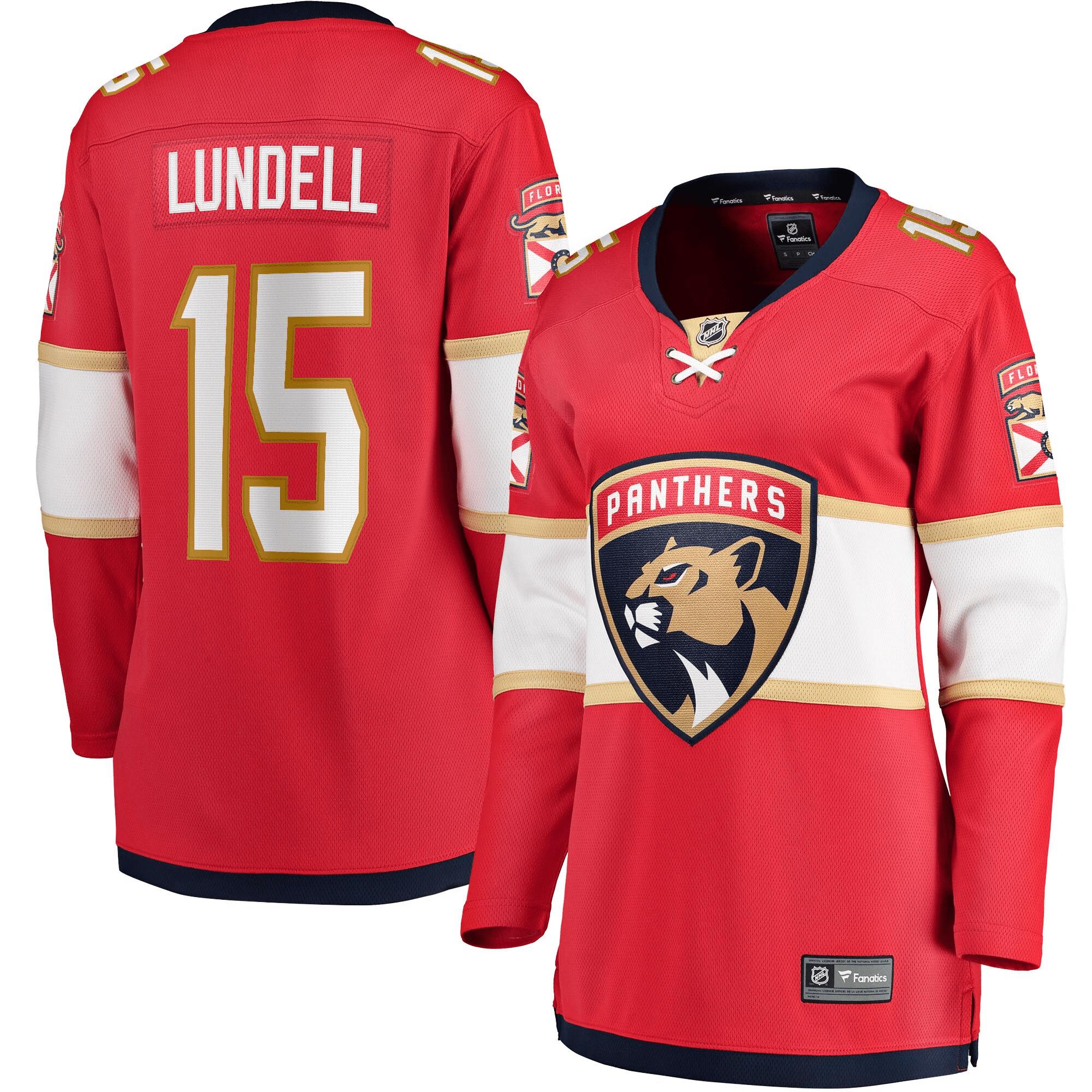 Anton Lundell Florida Panthers Women’s Home Breakaway Player Jersey – Red Jersey