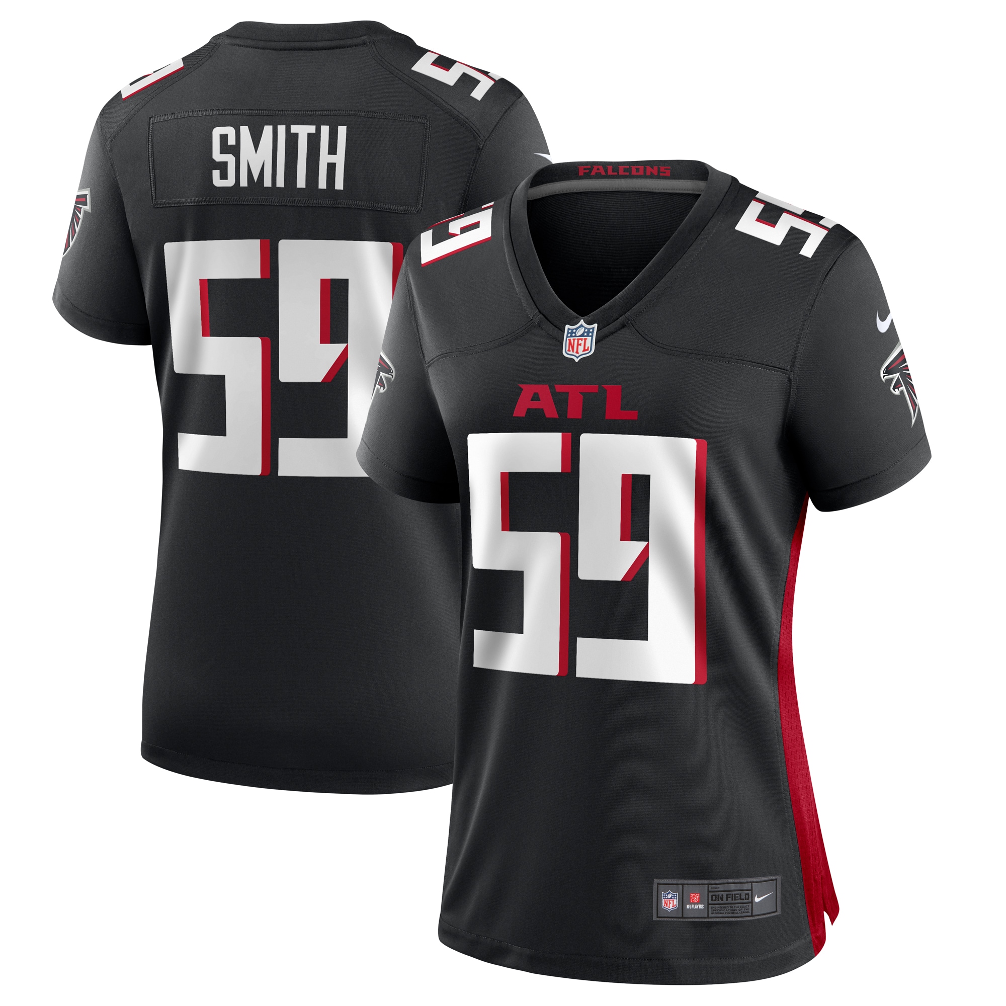 Women’s Atlanta Falcons Andre Smith  Black  Game Jersey