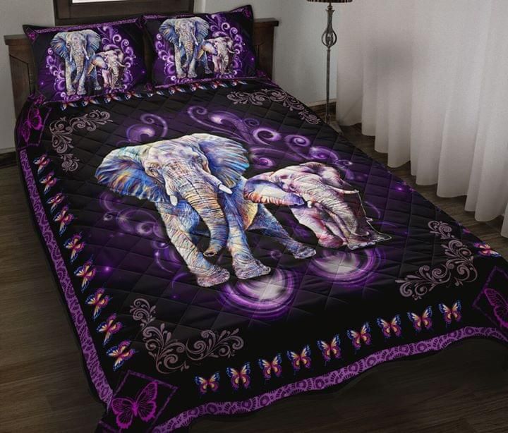 Mother And Son Elephant Quilt Bedding Set