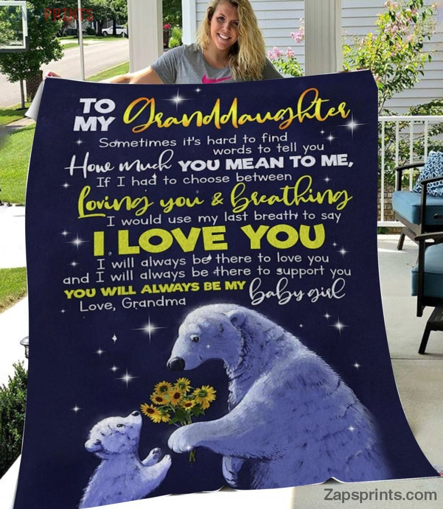 Gift For Granddaughter – To My Granddaughter – Polar Bear – You Meant To Me – Grandma Gift To Granddaughter  – Blanket