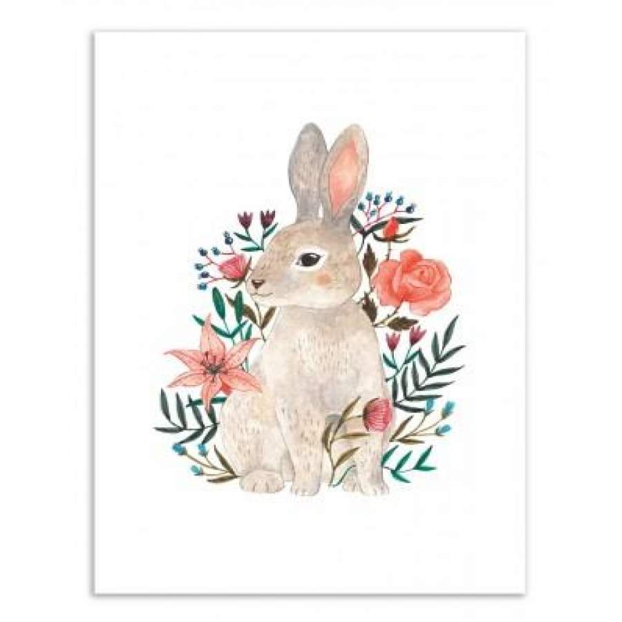 NMT1512 – Rabbit – Flower – Poster