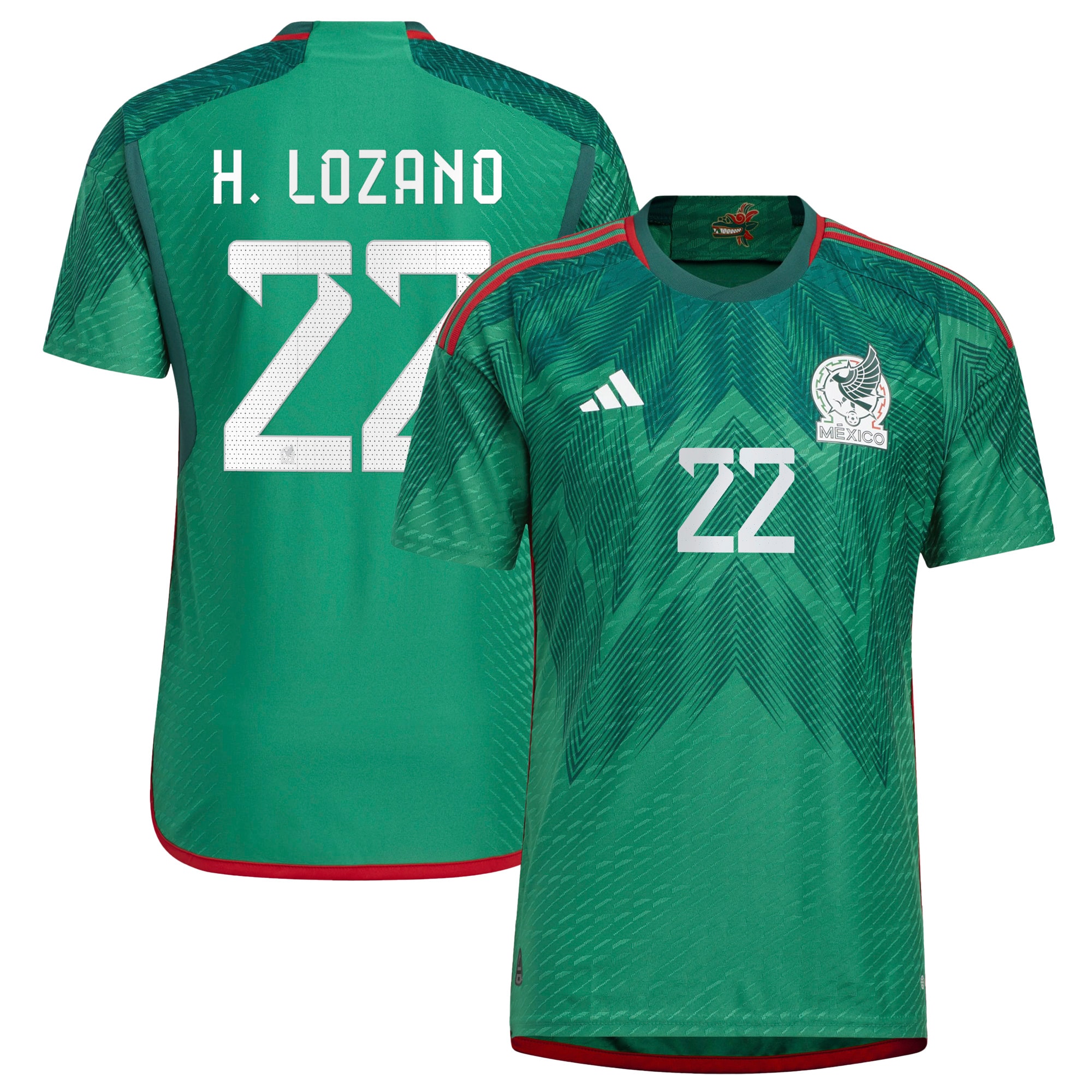 Hirving Lozano Mexico National Team 2022/23 Home Authentic Jersey – Green