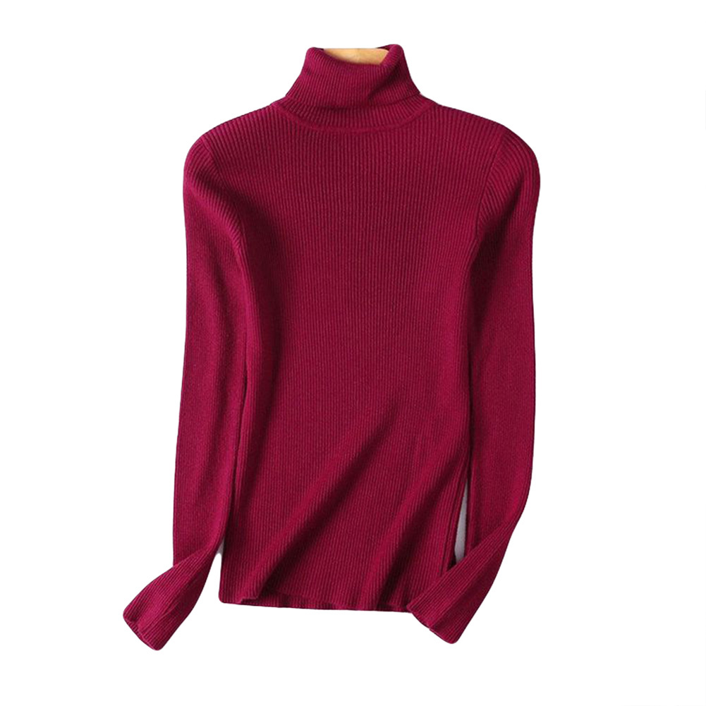 12 Colors Women Autumn Winter Pullovers Sweater Knitted Elasticity Casual Jumper Slim Turtleneck Neck Pullover Bottoming Sweater alx