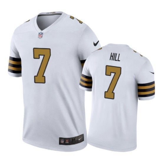 New Orleans Saints 7 Taysom Hill Color Rush White 3D Jersey