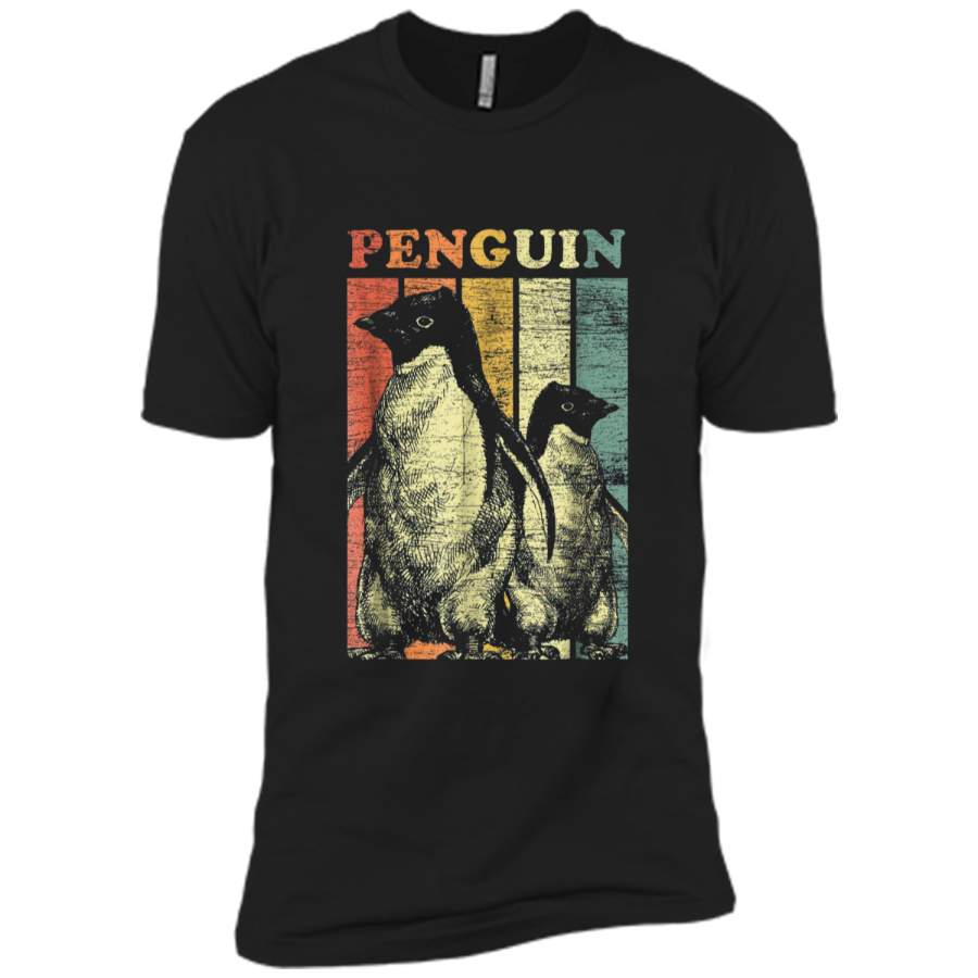 Penguin  Retro Vintage Zoo Sea Bird Ocean Australia Next Level Premium Short Sleeve Tee