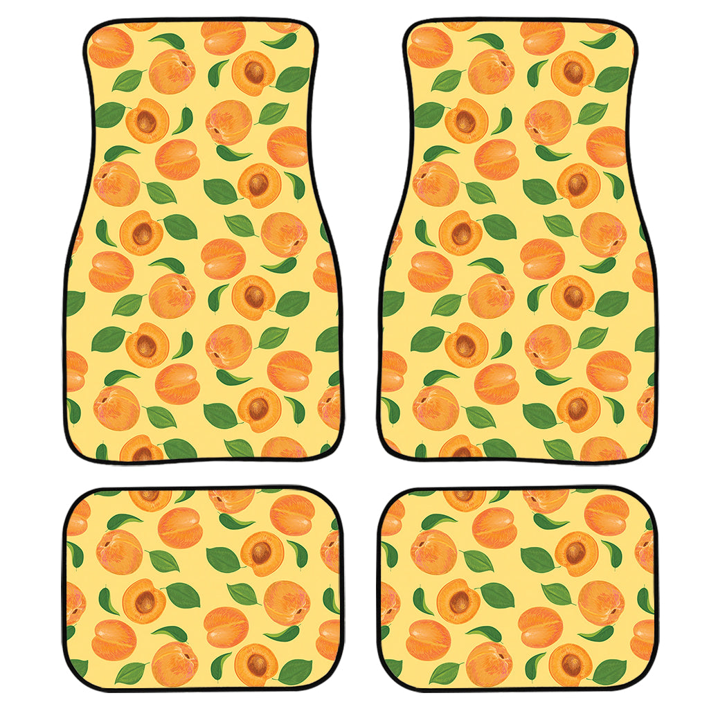 Ripe Apricot Fruit Pattern Print Front And Back Car Floor Mats, Front Car Mat