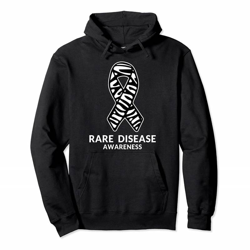 Zebra Ribbon Awareness Rare Disease Pullover Hoodie