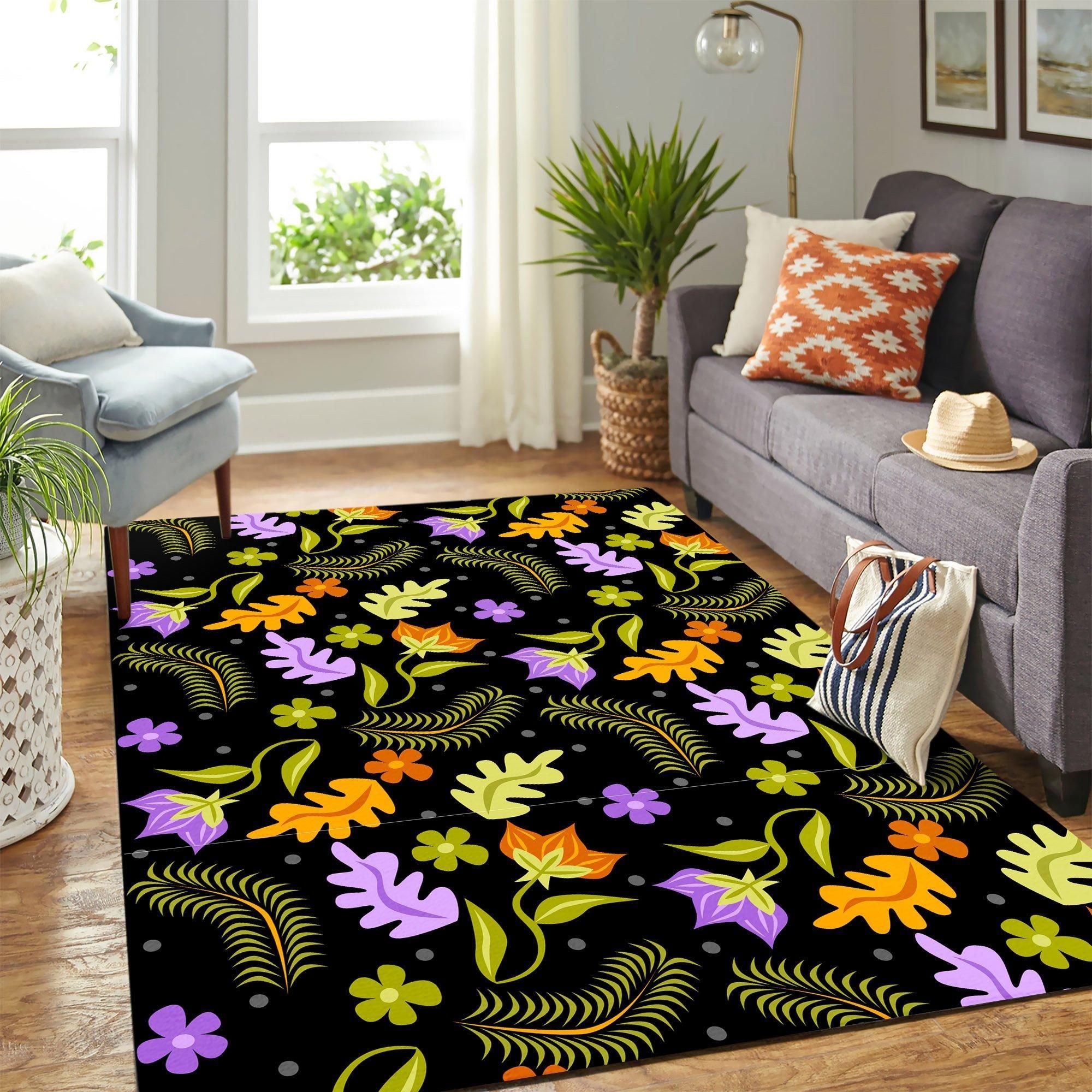 Jungle Leaves Area Rug Geeky Carpet – home decor – Bedroom Living Room decor