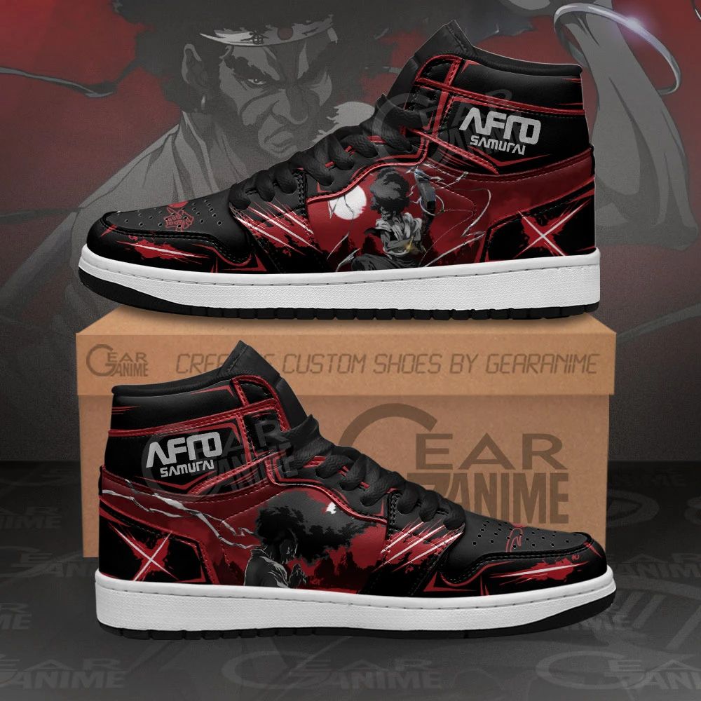 Afro Samurai Sneakers Black Red Custom Anime Shoes Mn11 Unisex Men Women