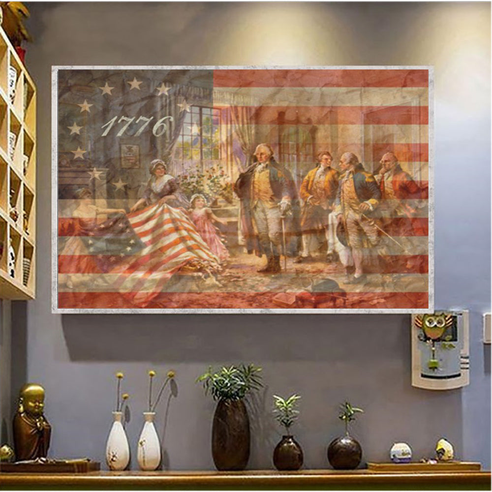 Betsy Ross And The American Flag Poster 1776 Betsy Ross Flag Patriotic Home Decor