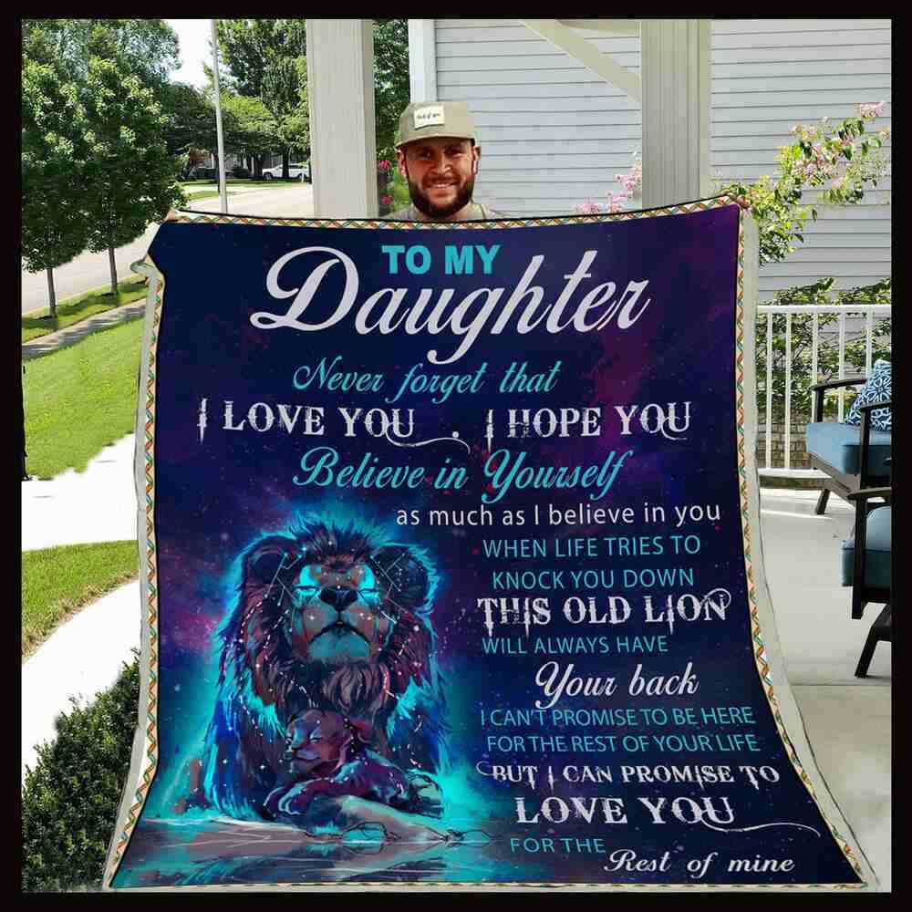 Xh17 Customizable Lion Blanket To My Daughter I Love You