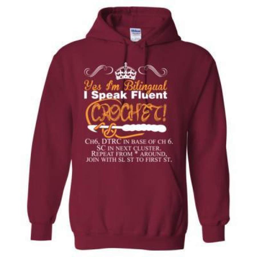 AGR Yes Im Bilingual I Speak Fluent Crochet – Heavy Blend™ Hooded Sweatshirt