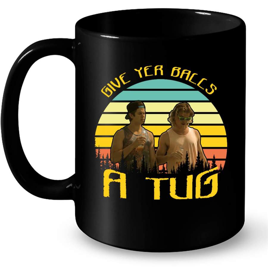 Give Yer Balls A Tug Classic Vintage Sunset – Full-Wrap Coffee Black Mug