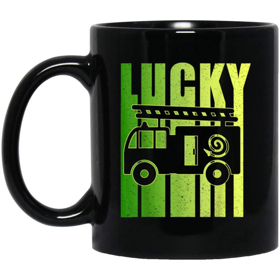 Funny Vintage Lucky Irish Firefighter St Patricks Day Gift Mug