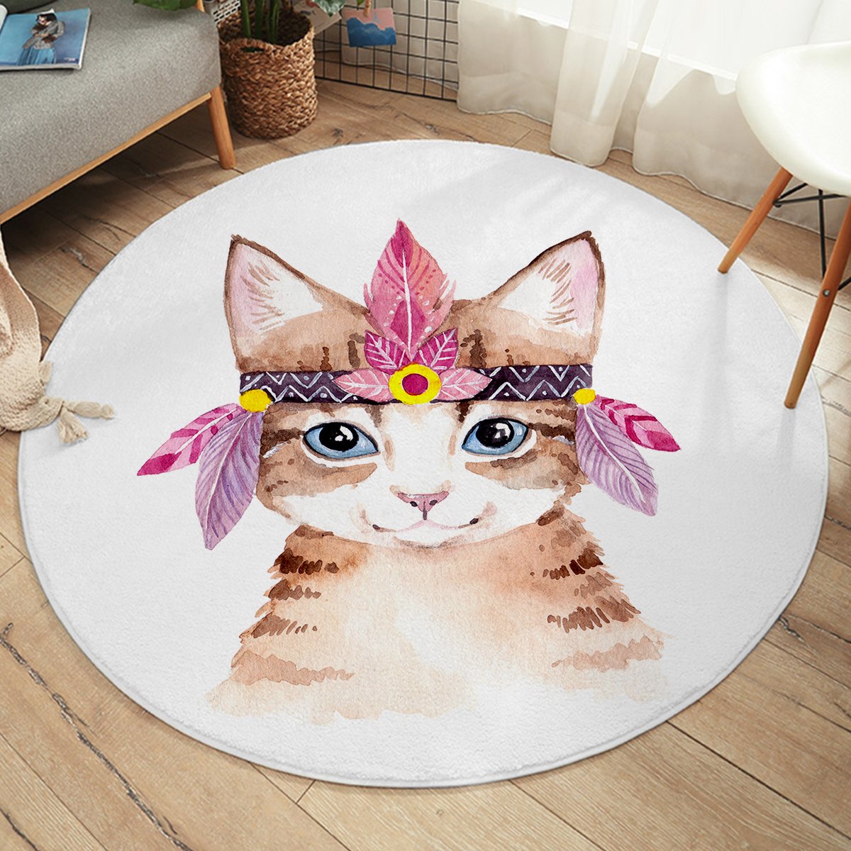 Tribal Cat SW2419 Round Rug