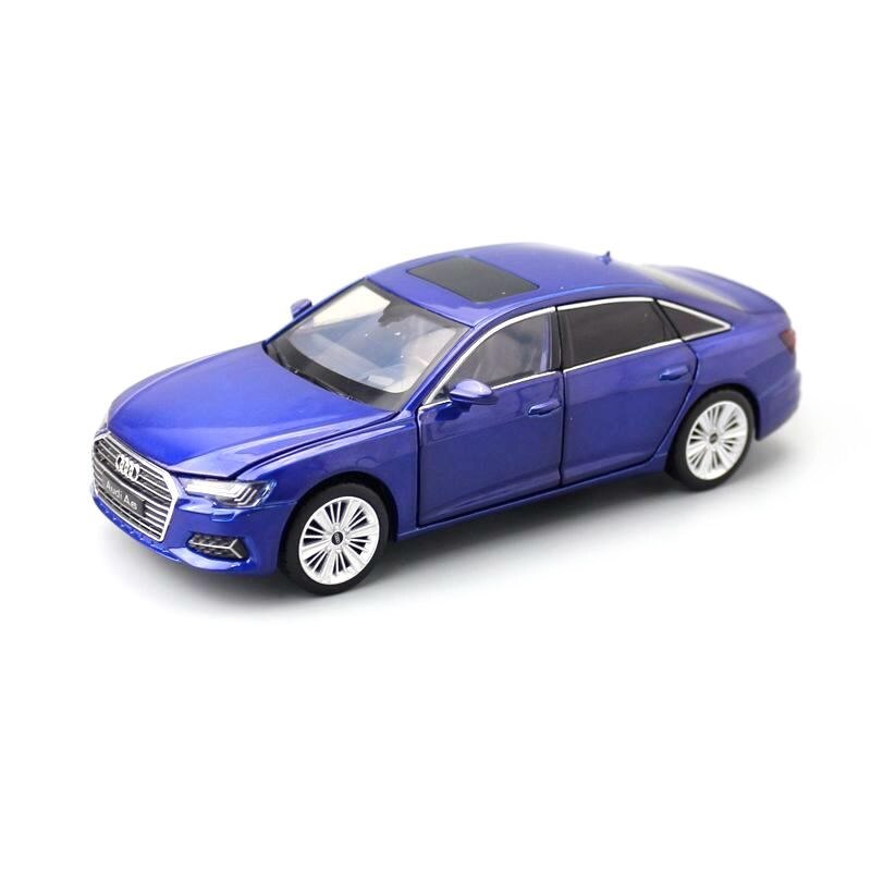JACKIEKIM Diecast Toy Model 1:32 Scale Audi A6 Super Car Doors Openable Sound & Light Educational Collection Gift For Kid alx