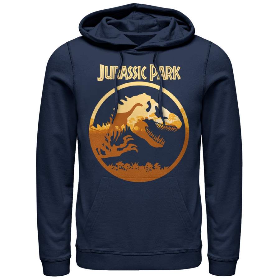 Jurassic Park Men’s T. Rex Sunset Silhouette Lightweight Hoodie