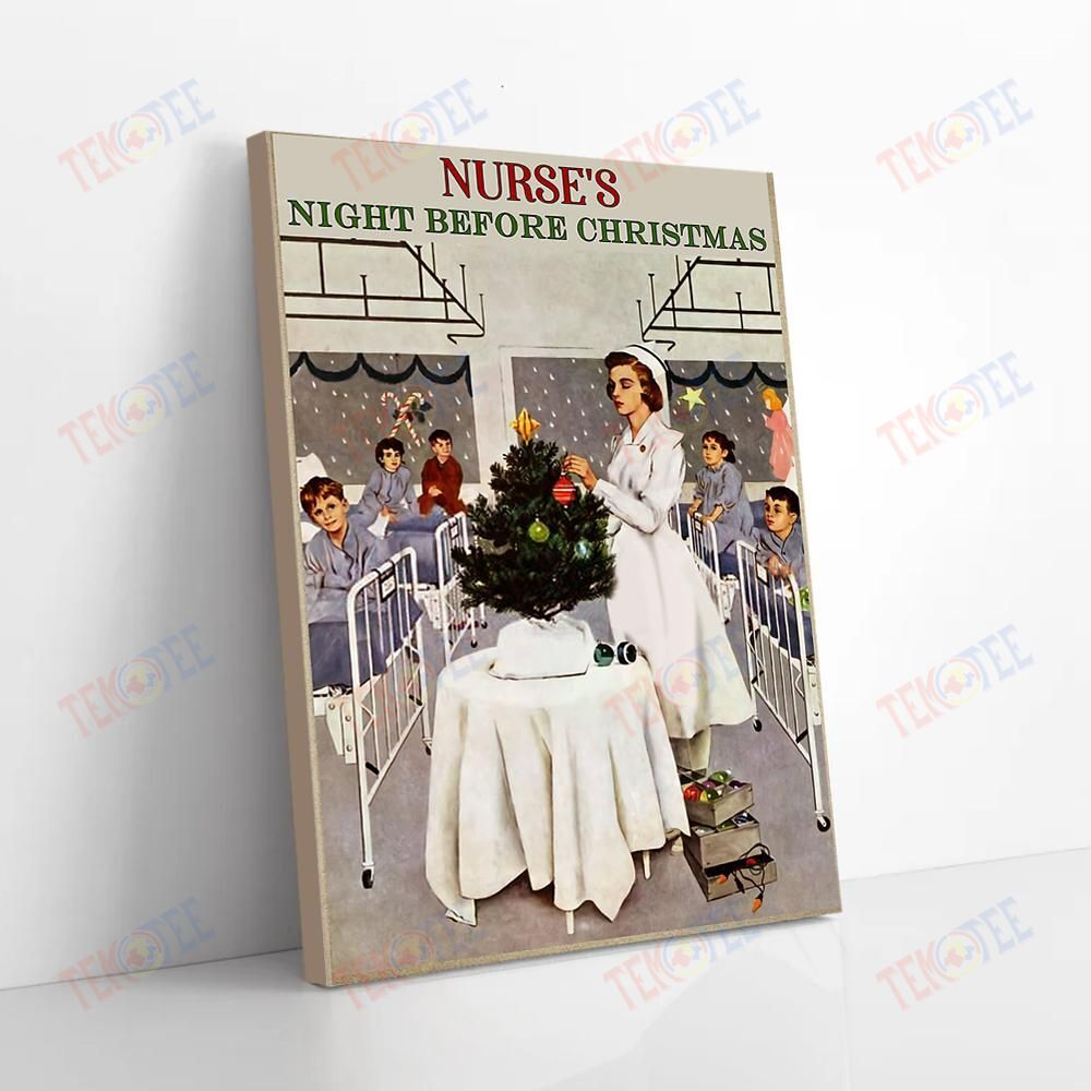 Best Canvas Prints Nurse’S Night Before Christmas Vintage Canvas Pretty Wall Art Home Decoration