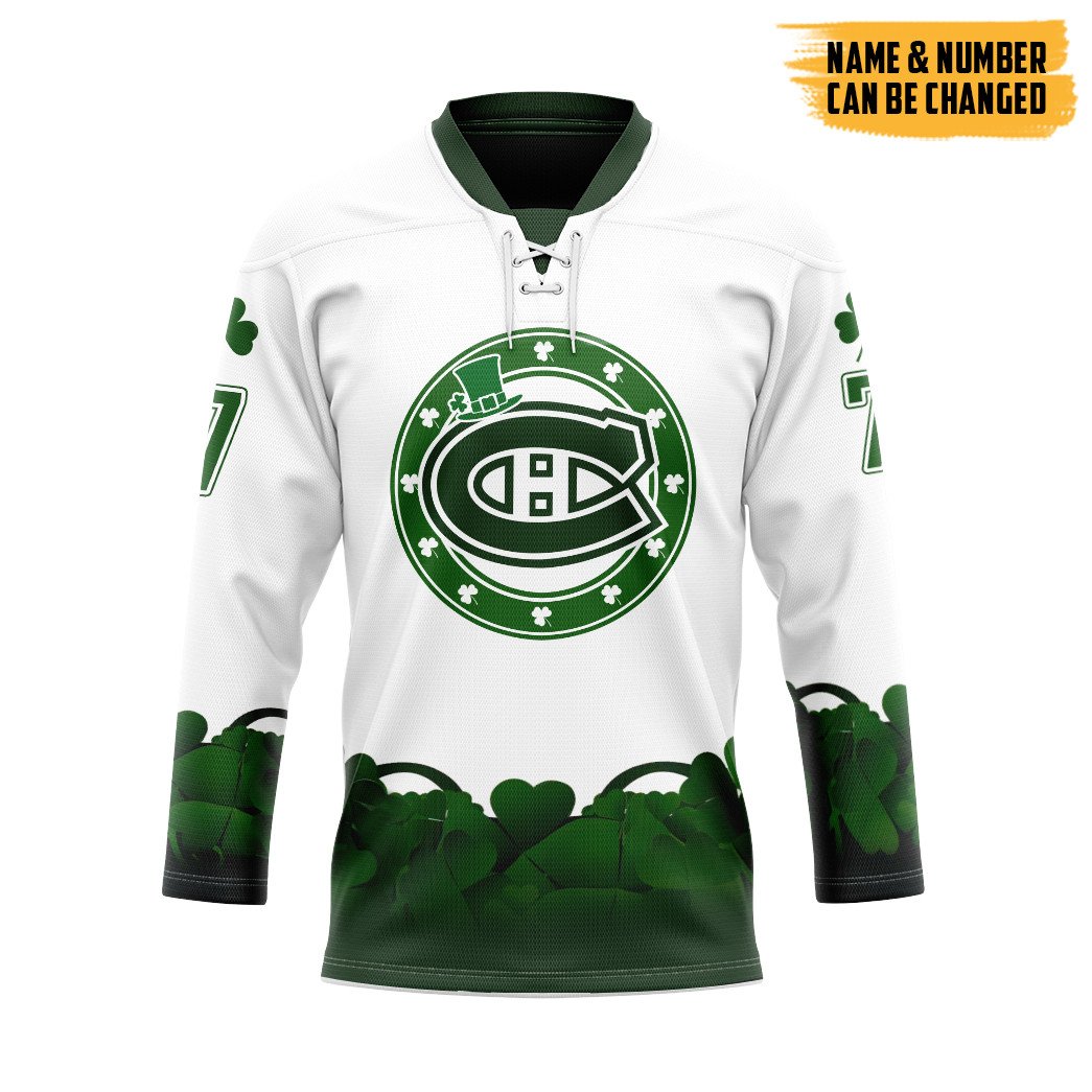 Gearhumans 3D Montreal Canadiens 2022 St Patrick Day Custom Name Custom Number Hockey Jersey