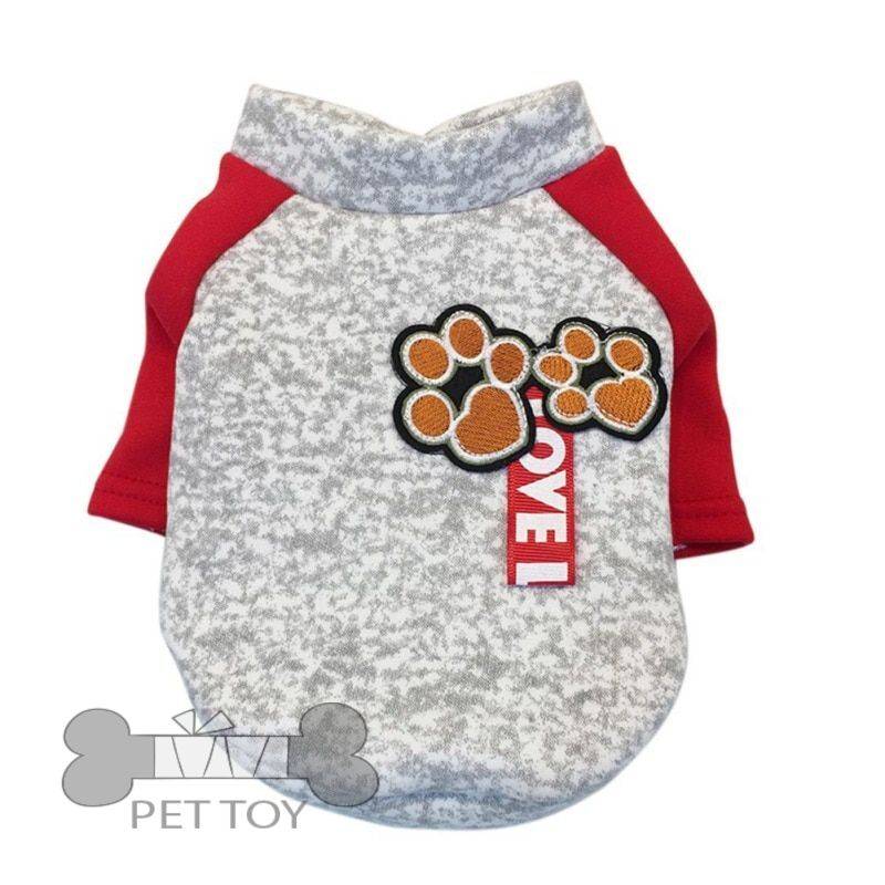 Puppy Comfortable Warm Cloth Pet Dog Casual Costume Cute Love Heart Footprint Hoodies for Winter Pet Dog Winter Supplies